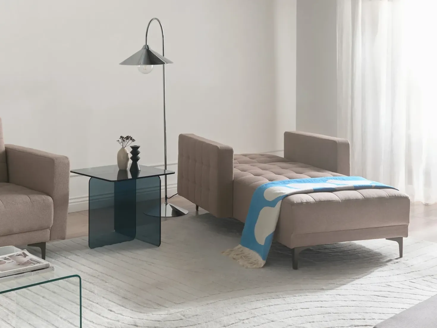Chaise longue ABERDEEN Tessuto Tortora