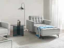 Chaise longue ABERDEEN Tessuto Grigio chiaro