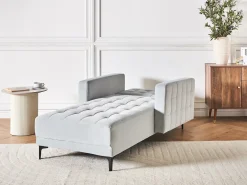 Chaise longue ABERDEEN Velluto Grigio chiaro