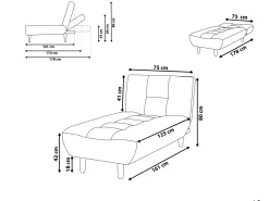 Chaise longue ALSTEN Tessuto Grigio scuro