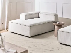 Chaise longue ARDAL Velluto a coste Bianco sporco Lato destro