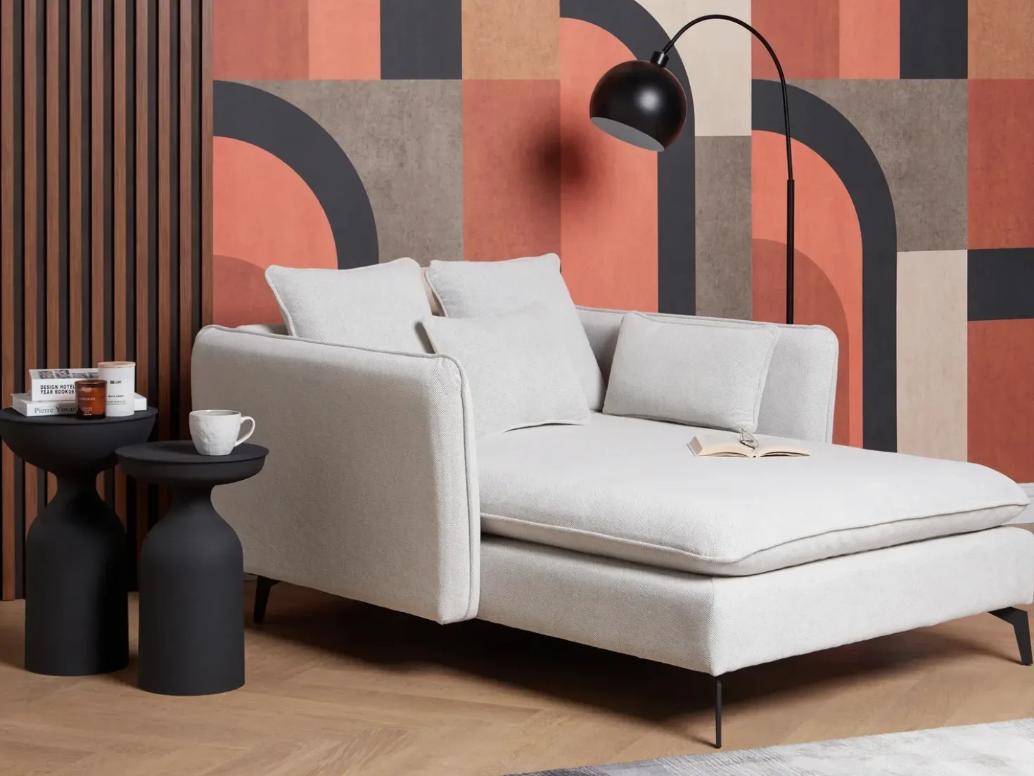 Chaise longue CHARMES Tessuto Beige chiaro
