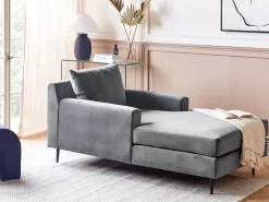 Chaise longue GUERET Velluto Grigio