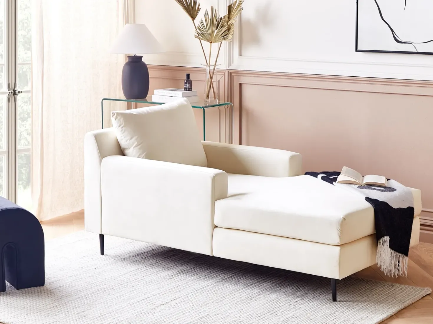 Chaise longue GUERET Velluto Beige