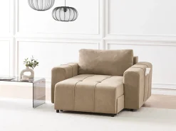 Chaise longue INNVIK Tessuto Marrone con contenitore