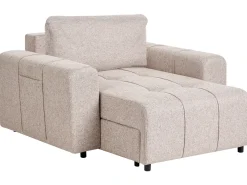 Chaise longue INNVIK Tessuto Marrone chiaro con contenitore