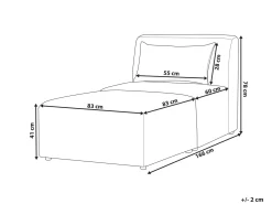 Chaise longue LEMVIG Velluto a coste Bianco sporco