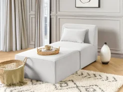 Chaise longue LEMVIG Velluto a coste Bianco sporco