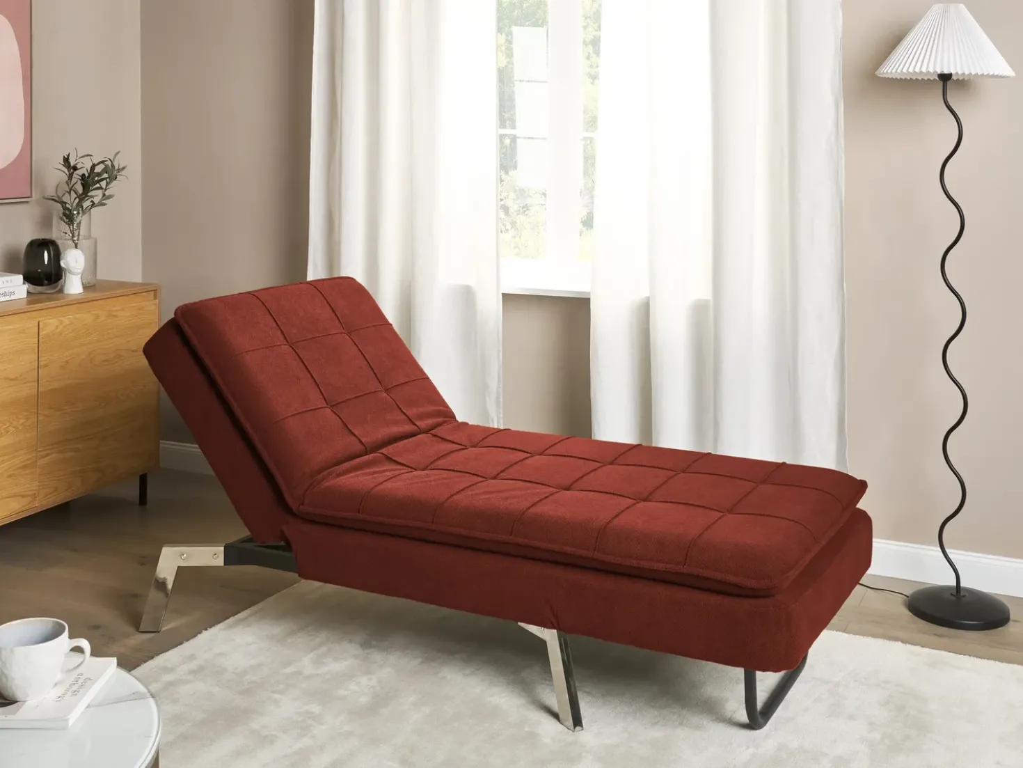 Chaise longue LOIRET Tessuto Rosso