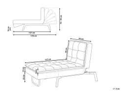Chaise longue LOIRET Tessuto Beige