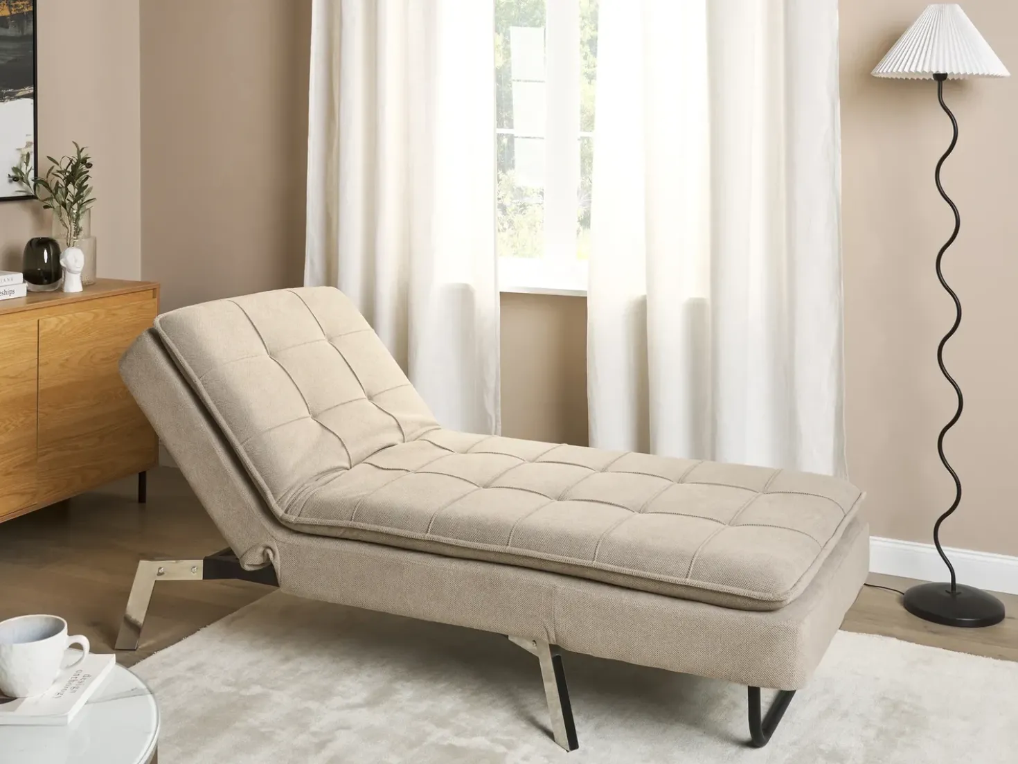 Chaise longue LOIRET Tessuto Beige