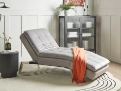 Chaise longue LOIRET Velluto Grigio chiaro