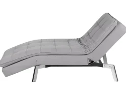 Chaise longue LOIRET Velluto Grigio chiaro