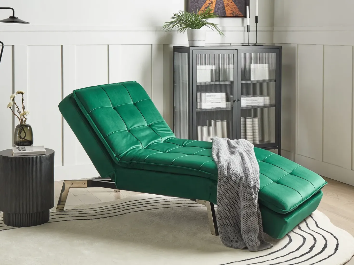 Chaise longue LOIRET Velluto Verde smeraldo