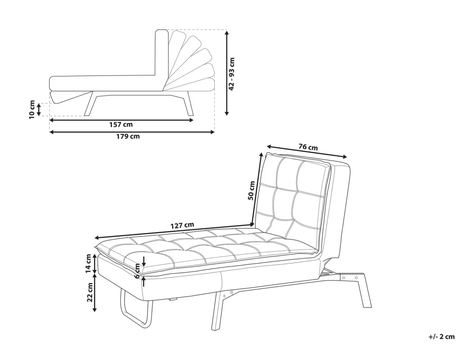 Chaise longue LOIRET Velluto Verde smeraldo