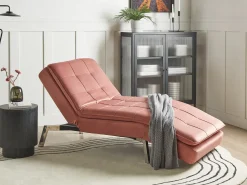 Chaise longue LOIRET Velluto Rosa