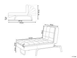 Chaise longue LOIRET Velluto Rosa