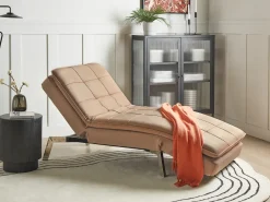 Chaise longue LOIRET Velluto Marrone chiaro