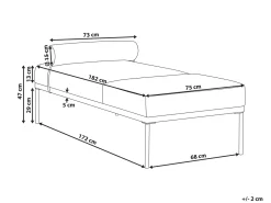 Chaise longue MALMOS Lino sintetico Pelle sintetica Marrone scuro