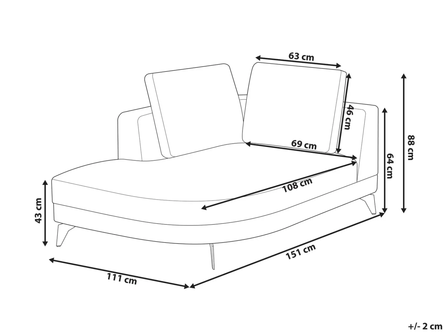 Chaise longue MARUM Lino sintetico Beige chiaro