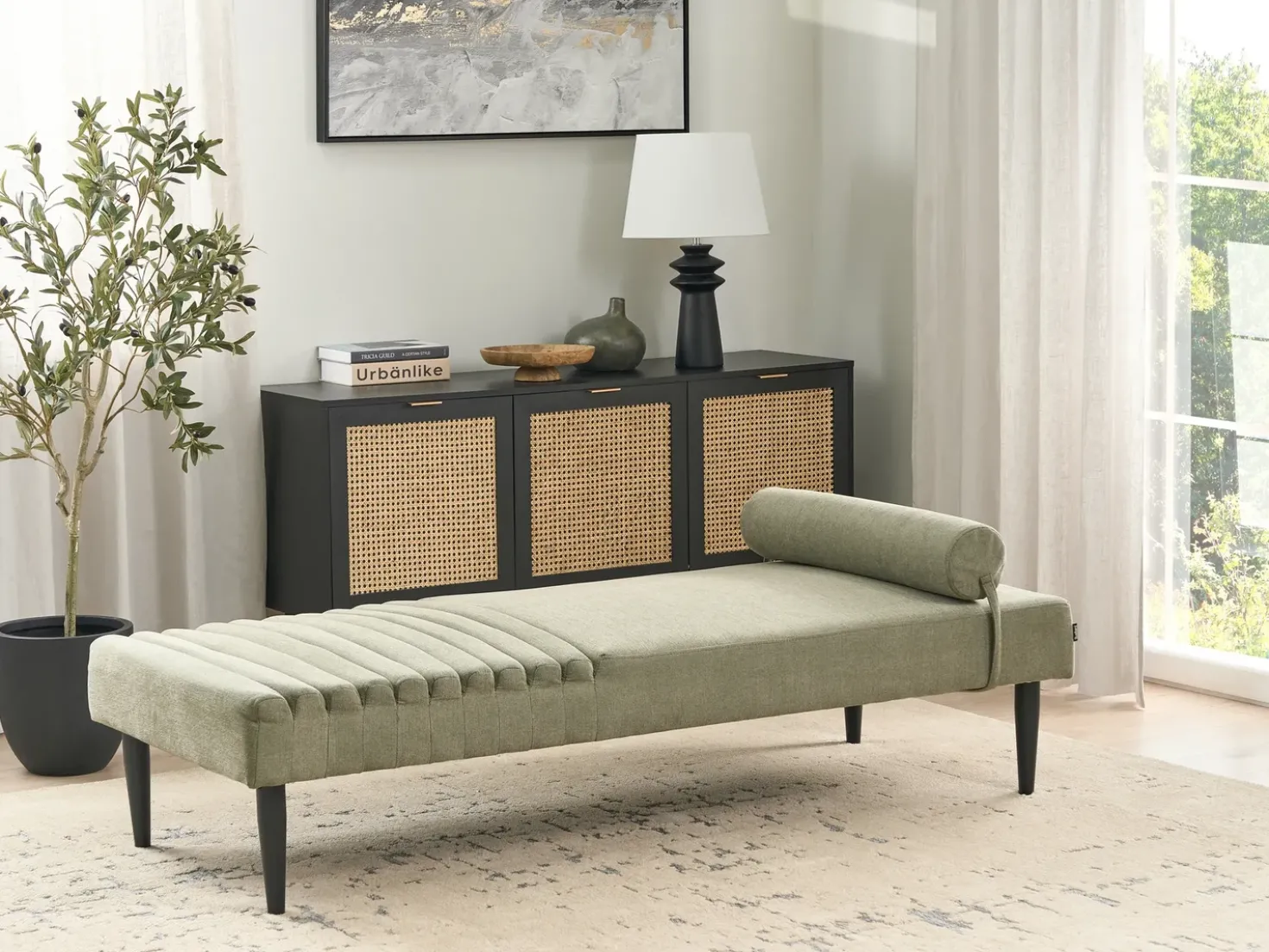 Chaise longue MAURIAC Tessuto Verde