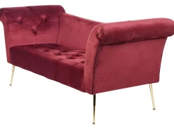 Chaise longue NANTILLY Velluto Rosso scuro