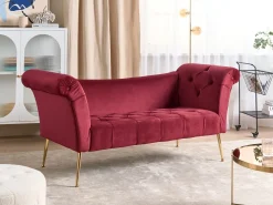 Chaise longue NANTILLY Velluto Rosso scuro
