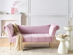 Chaise longue NANTILLY Velluto Viola chiaro