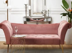 Chaise longue NANTILLY Velluto Rosa