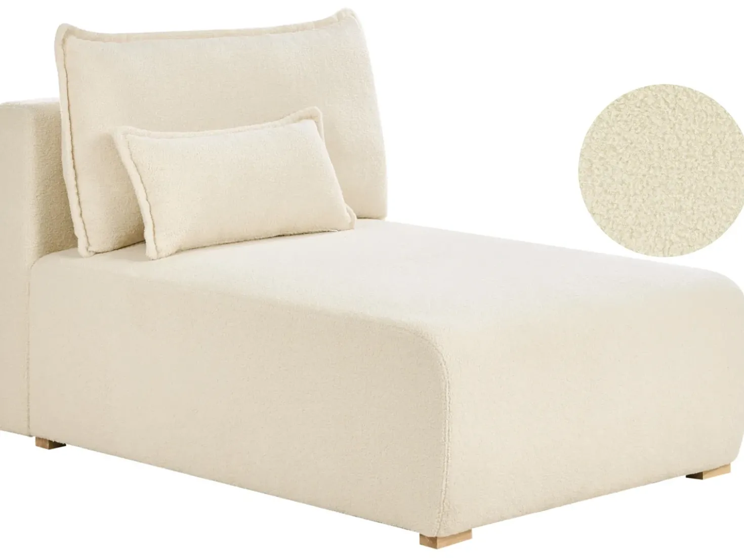Chaise longue NERBO Bouclé Bianco sporco