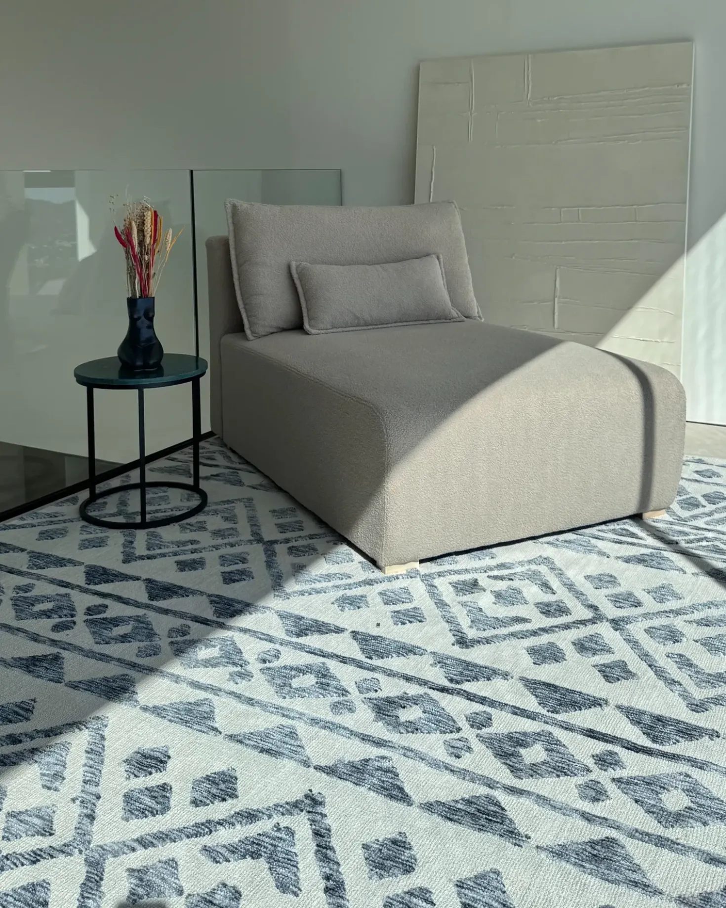 Chaise longue NERBO Bouclé Beige