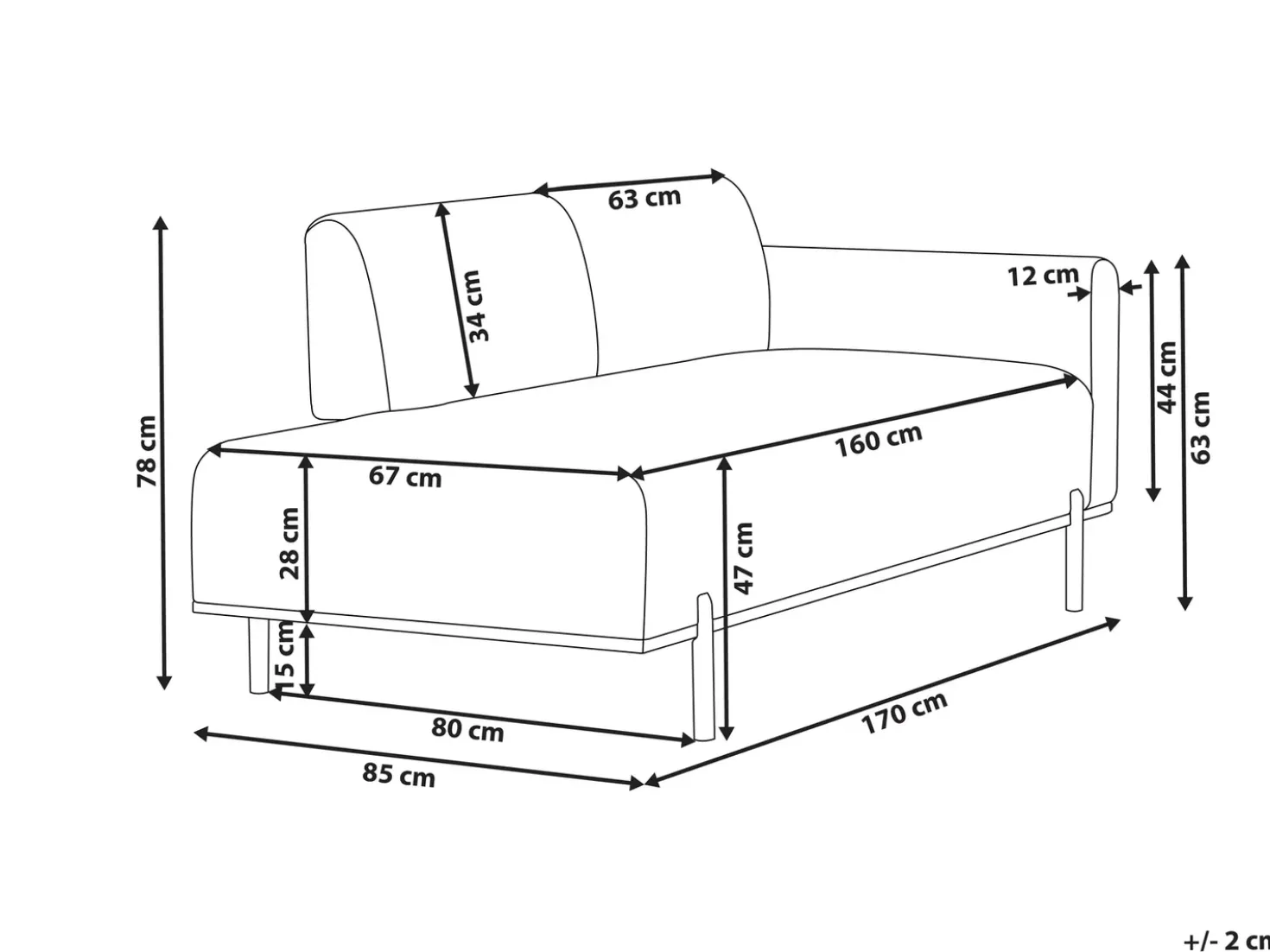Chaise longue SAVASSE Lino sintetico Marrone chiaro