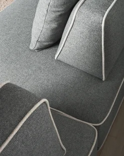 Chaise longue SEILLANS Tessuto Grigio