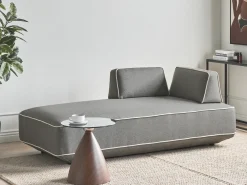 Chaise longue SEILLANS Tessuto Grigio