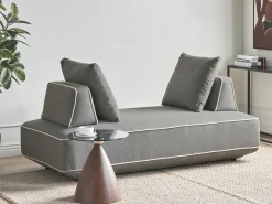 Chaise longue SEILLANS Tessuto Grigio