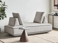 Chaise longue SEILLANS Tessuto Grigio chiaro