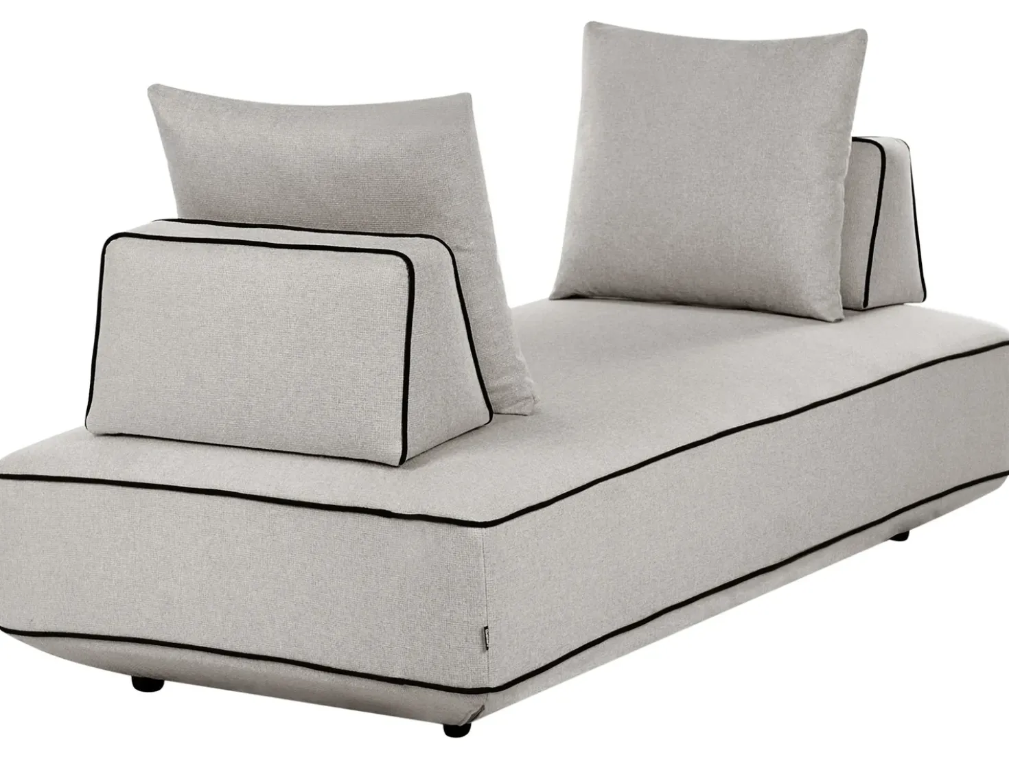 Chaise longue SEILLANS Tessuto Grigio chiaro