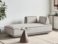 Chaise longue SEILLANS Tessuto Grigio chiaro