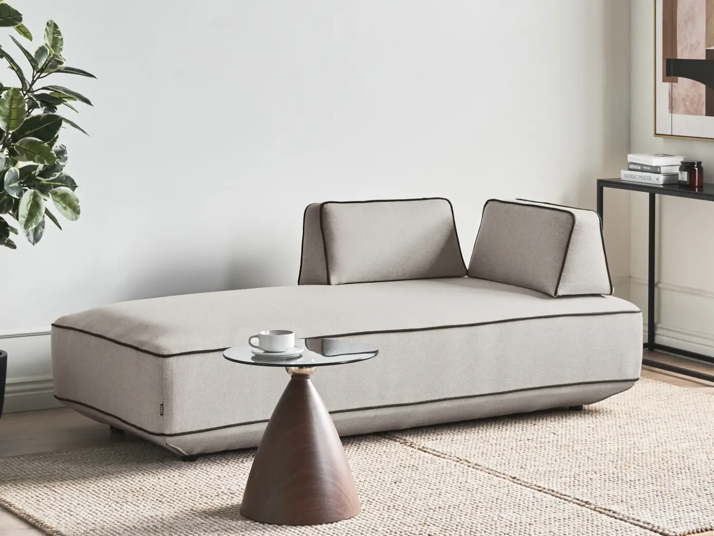 Chaise longue SEILLANS Tessuto Grigio chiaro