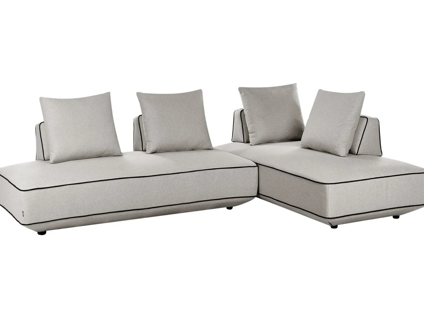 Chaise longue SEILLANS Tessuto Grigio chiaro
