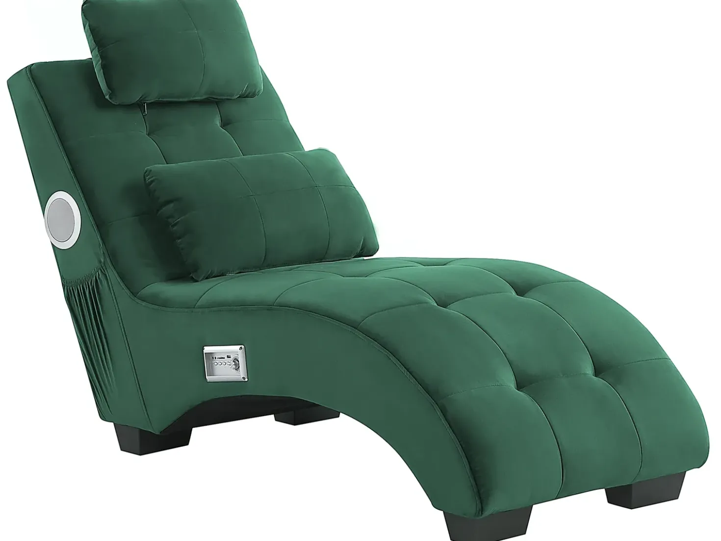 Chaise longue SIMORRE Velluto Verde smeraldo con altoparlante Bluetooth integrato