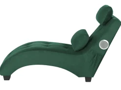 Chaise longue SIMORRE Velluto Verde smeraldo con altoparlante Bluetooth integrato