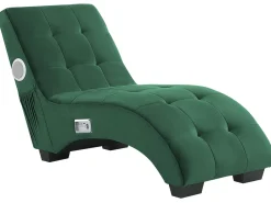 Chaise longue SIMORRE Velluto Verde smeraldo con altoparlante Bluetooth integrato