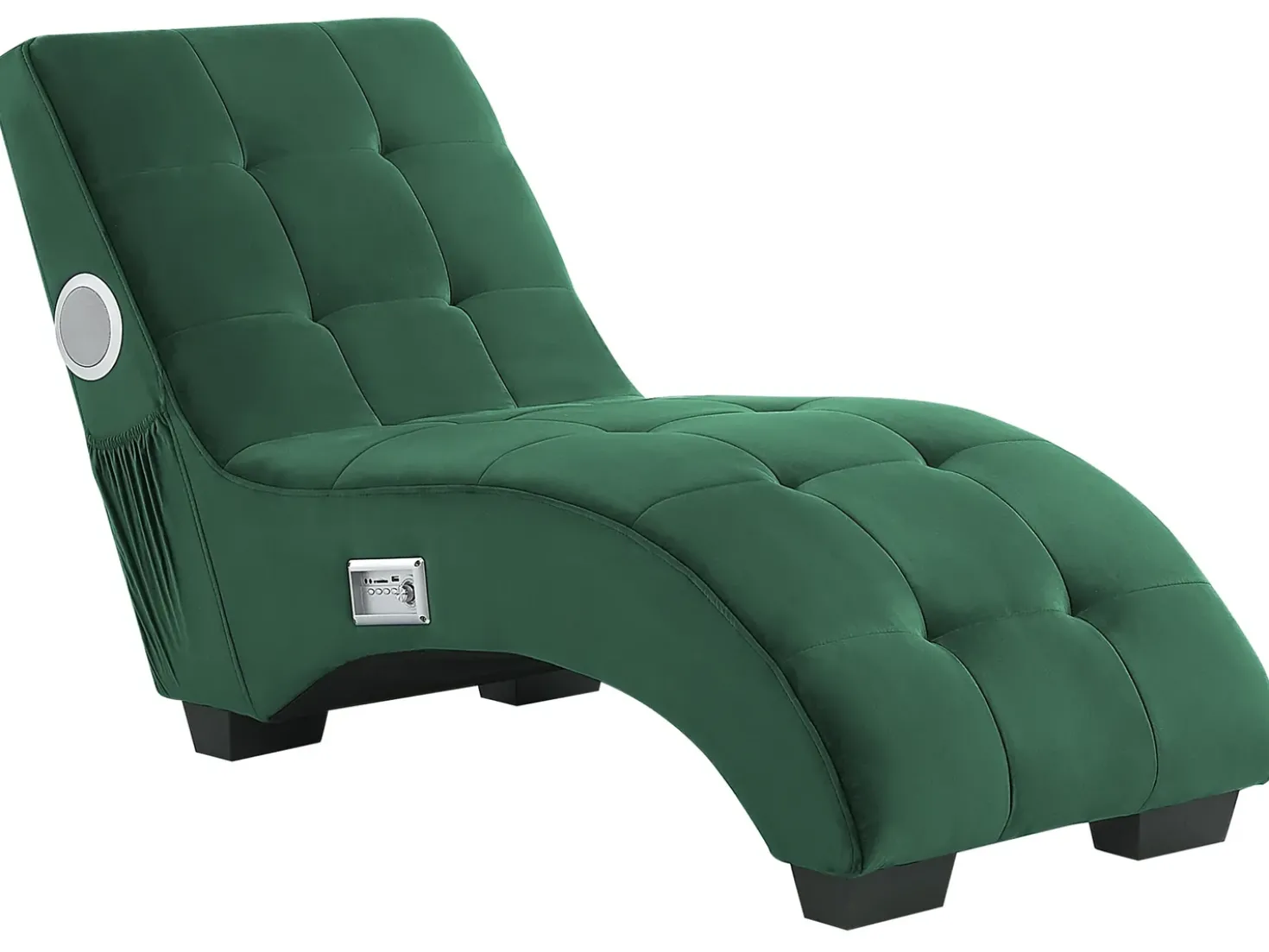Chaise longue SIMORRE Velluto Verde smeraldo con altoparlante Bluetooth integrato