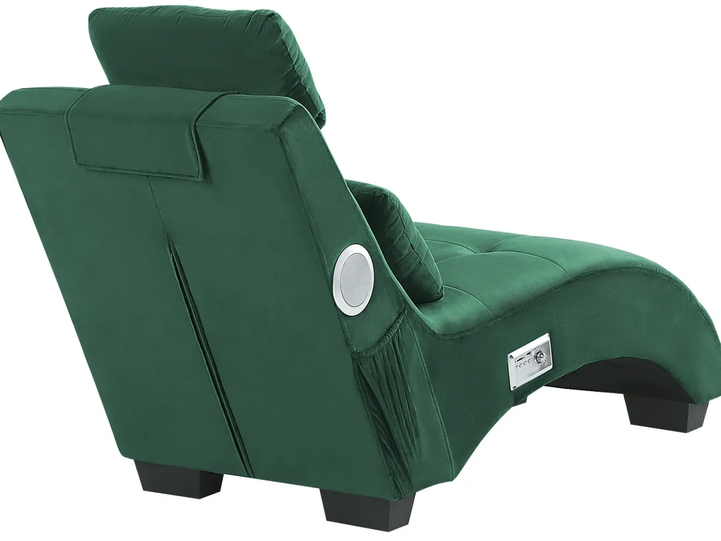 Chaise longue SIMORRE Velluto Verde smeraldo con altoparlante Bluetooth integrato
