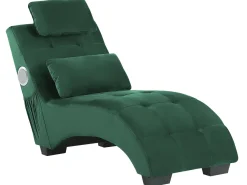 Chaise longue SIMORRE Velluto Verde smeraldo con altoparlante Bluetooth integrato