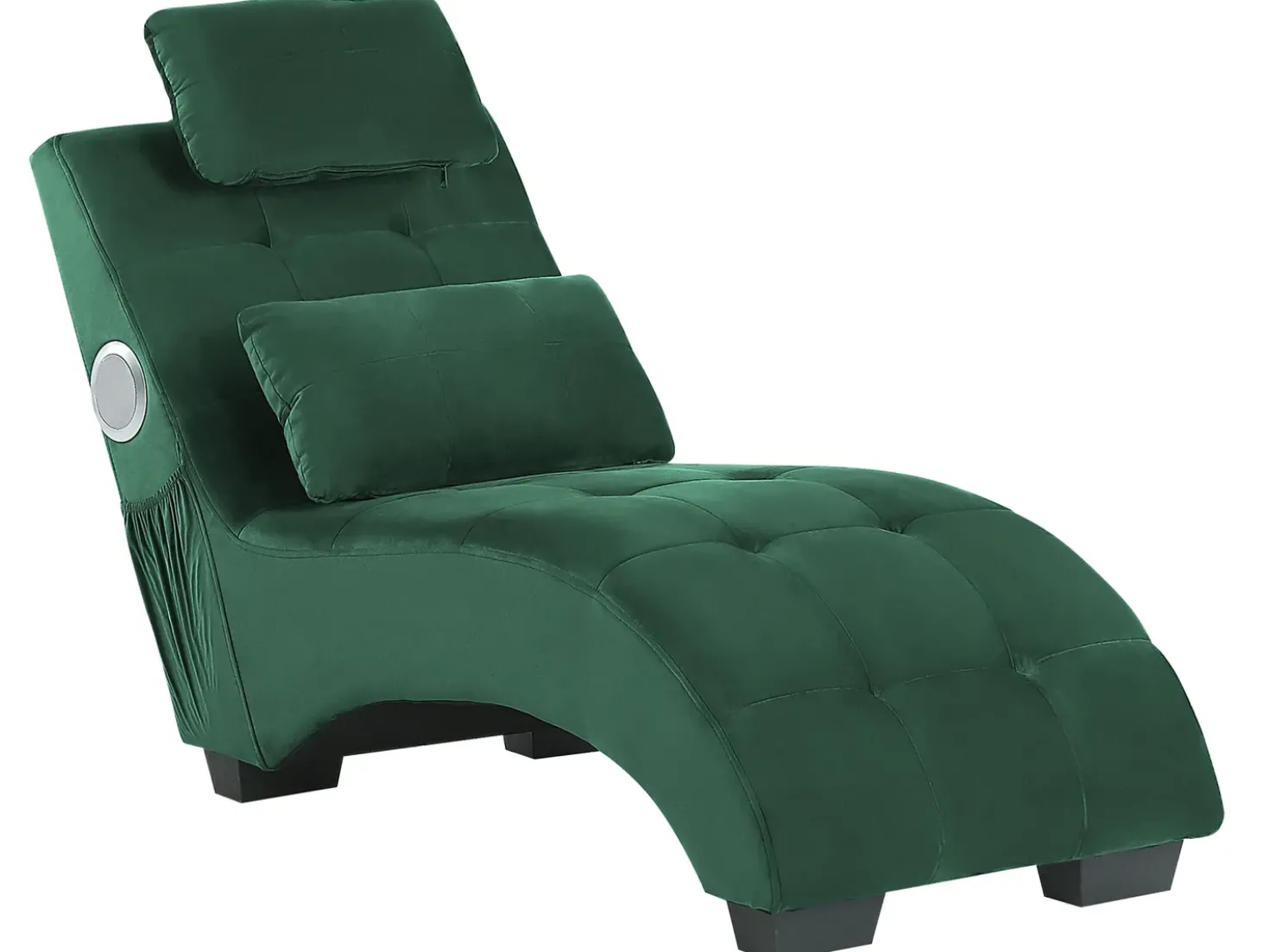 Chaise longue SIMORRE Velluto Verde smeraldo con altoparlante Bluetooth integrato