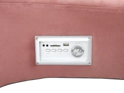 Chaise longue SIMORRE Velluto Rosa pastello con altoparlante Bluetooth integrato