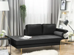 Chaise longue versione destra MIRAMAS Velluto Nero