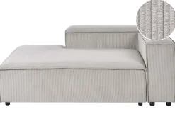 Chaise longue versione destra ARDAL Velluto a coste Tortora